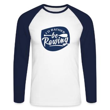 Rowing Boat Rowing Rowing Rowing Rowing Rowing - Unisex Long Sleeve Baseball T-Shirt - white/navy - Front - Nik (191cm)