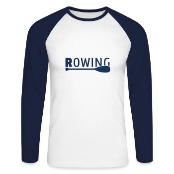Rowing Rowing Boat Rower Rowing Rowing - Unisex Long Sleeve Baseball T-Shirt - white/navy - Front - Nik (191cm)