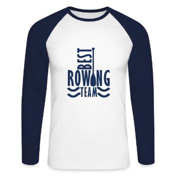 Rowing Boat Rowing Rower Rowing Rowing - Unisex Long Sleeve Baseball T-Shirt - white/navy - Front - Nik (191cm)