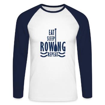 Rowing Rowing Rowing Boat Rowing Rower Rowing - Unisex Long Sleeve Baseball T-Shirt - white/navy - Front - Nik (191cm)
