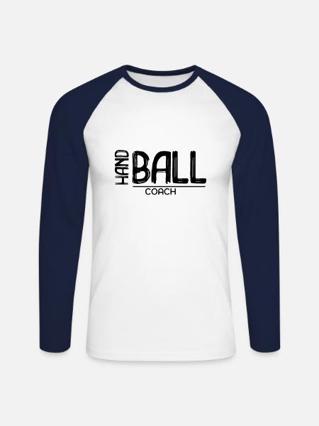 Handball Handball Handball Handball - Unisex Long Sleeve Baseball T-Shirt - white/navy