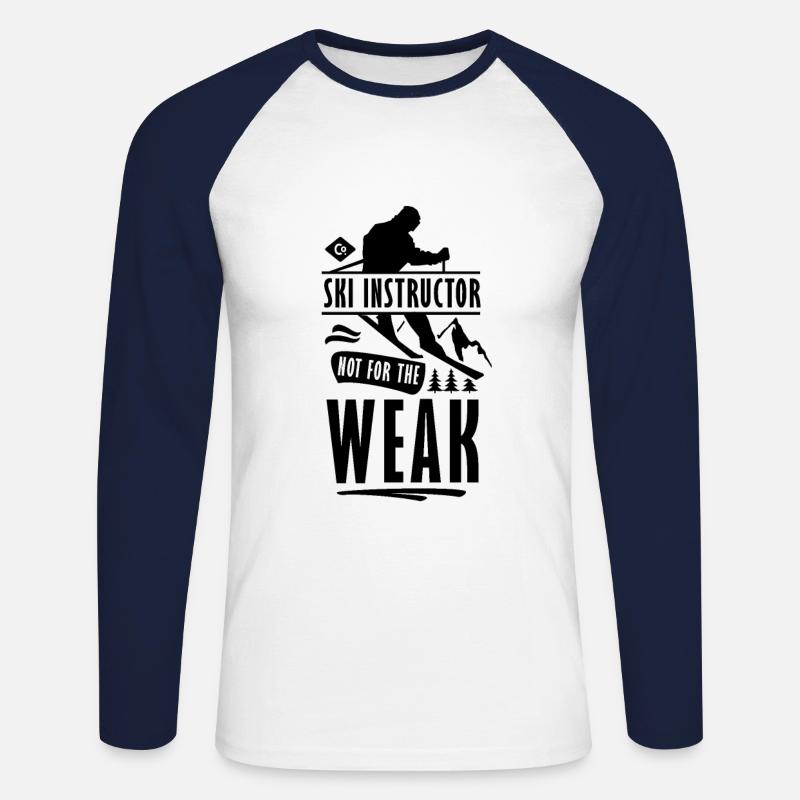 Ski Instructor - Unisex Baseballshirt langarm - Weiß/Navy