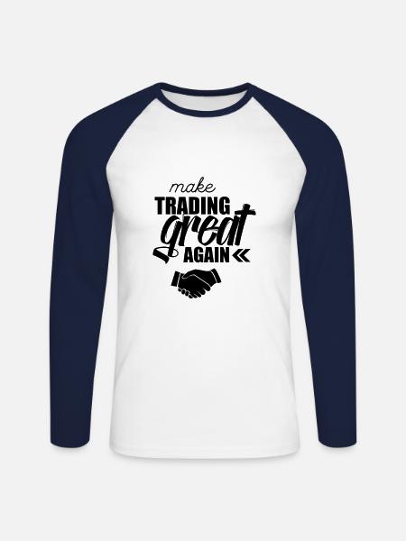 Trading - Unisex Baseballshirt langarm - Weiß/Navy
