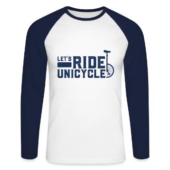 Einrad - Unisex Baseballshirt langarm - Weiß/Navy - Vorne - Nik (191cm)