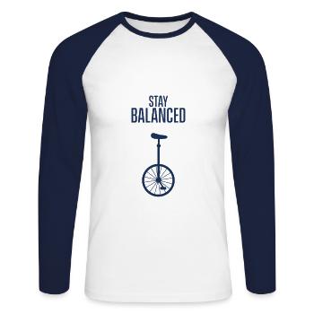 Unicycling - Unisex Long Sleeve Baseball T-Shirt - white/navy - Front - Nik (191cm)