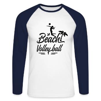 Volleyball Volly Ball Volleyball Player Beach Volley World Championship - Unisex Long Sleeve Baseball T-Shirt - white/navy - Front - Nik (191cm)
