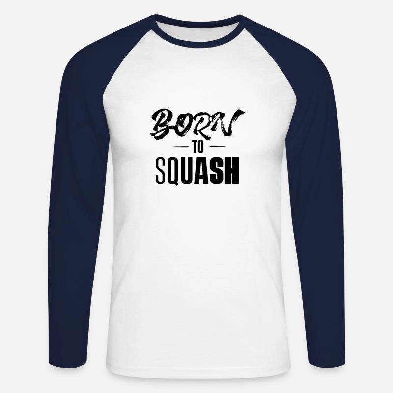 Squash Squash Squash Squash - Unisex Long Sleeve Baseball T-Shirt - white/navy