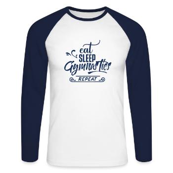 Turner Gymnast Gymnastics Gymnast Gymnastics - Unisex Long Sleeve Baseball T-Shirt - white/navy - Front - Nik (191cm)