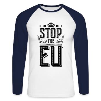 Europe Europe Union européenne Europe - T-shirt baseball manches longues Homme - blanc/marine - Devant - Nik (191cm)