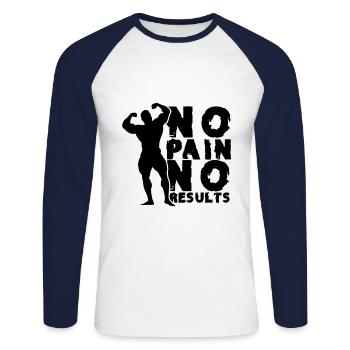Bodybuilding Muskel Bodybuilder Bodybuilderin Team - Unisex Baseballshirt langarm - Weiß/Navy - Vorne - Nik (191cm)
