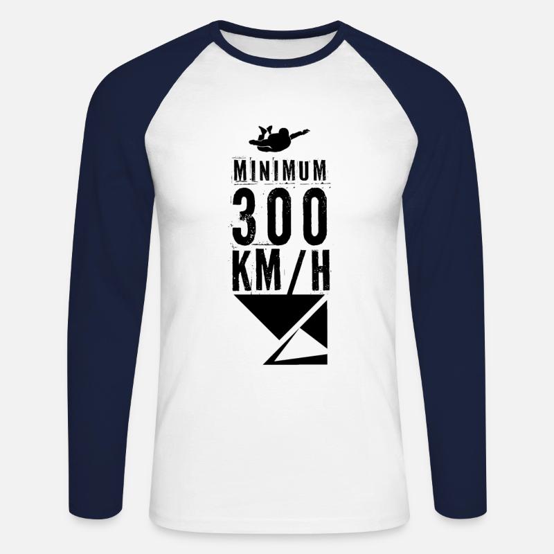 Fallschirm Fallschirm Fallschirm Fallschirm - Unisex Baseballshirt langarm - Weiß/Navy