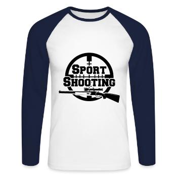 Shooter Trainer Shooter Sports Shooting Shooting - Unisex Long Sleeve Baseball T-Shirt - white/navy - Front - Nik (191cm)