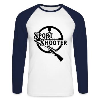 Tireurs sportifs - T-shirt baseball manches longues Homme - blanc/marine - Devant - Nik (191cm)