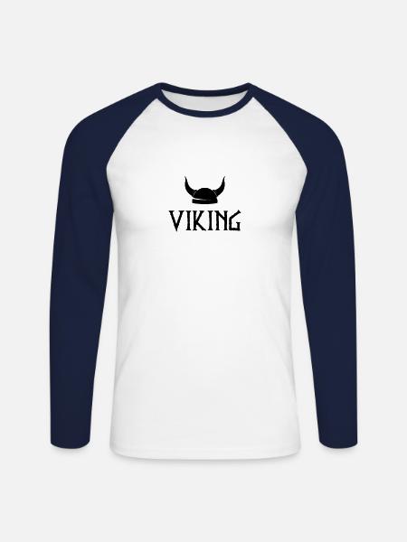 Germane Viking Vikings Viking Celts - Unisex Long Sleeve Baseball T-Shirt - white/navy