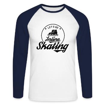 Inline Skating - T-shirt baseball manches longues Homme - blanc/marine - Devant - Nik (191cm)