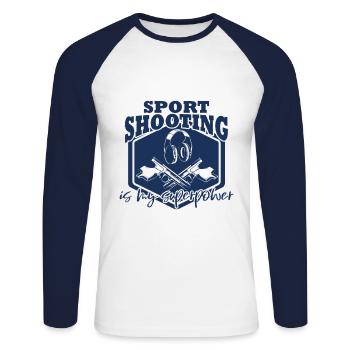 Rifle Sport Shooting Shooting Sports Shooter Shooter - Unisex Long Sleeve Baseball T-Shirt - white/navy - Front - Nik (191cm)
