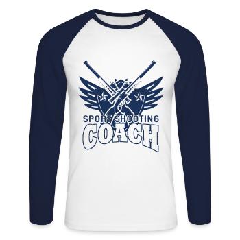Sports Shooter Shooter Shooting Sports Shooting Rifle - Unisex Long Sleeve Baseball T-Shirt - white/navy - Front - Nik (191cm)