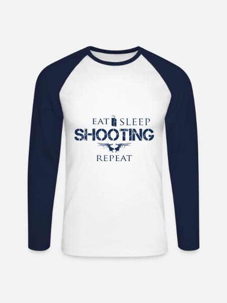 Sport shooting - Unisex Long Sleeve Baseball T-Shirt - white/navy