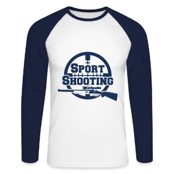 Rifle Sports Shooter Sport Shooting Shooter Shooting - Unisex Long Sleeve Baseball T-Shirt - white/navy - Front - Nik (191cm)