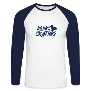 Inline Skater - T-shirt baseball manches longues Homme - blanc/marine - Devant - Nik (191cm)
