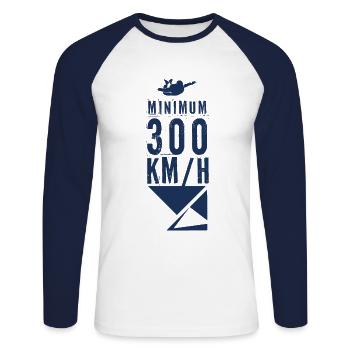 Skydiver - Unisex Long Sleeve Baseball T-Shirt - white/navy - Front - Nik (191cm)