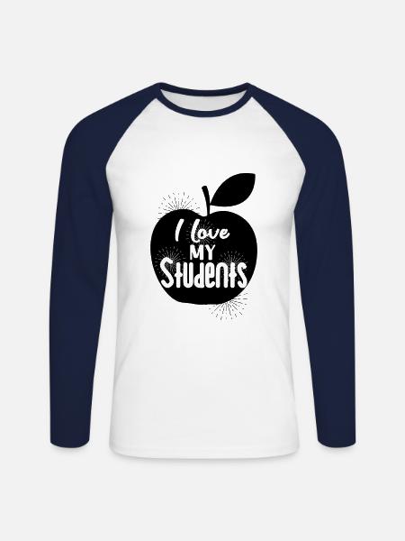 Enseignants enseignants enseignants - T-shirt baseball manches longues Homme - blanc/marine