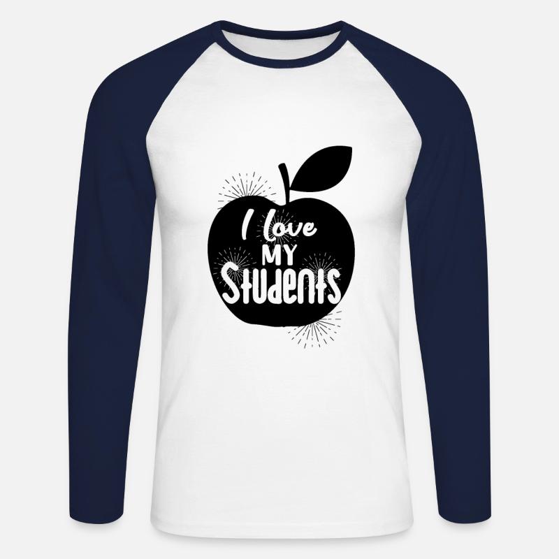 Lehrer Lehrer Lehrer Lehrer - Unisex Baseballshirt langarm - Weiß/Navy
