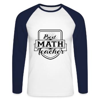 Teacher - Unisex Long Sleeve Baseball T-Shirt - white/navy - Front - Nik (191cm)