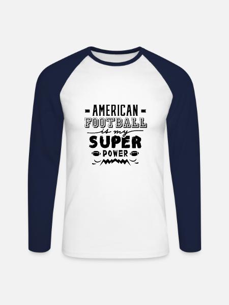 American football - Unisex Long Sleeve Baseball T-Shirt - white/navy