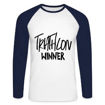 Triathlon Triathlon Triathlon Triathlon - T-shirt baseball manches longues Homme - blanc/marine - Devant - Nik (191cm)