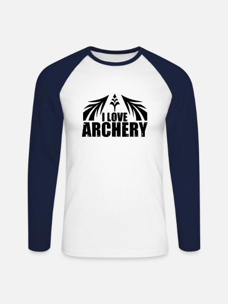 Archery Archery Archery - Unisex Long Sleeve Baseball T-Shirt - white/navy