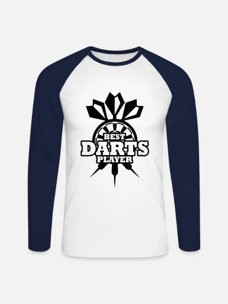 Fléchettes Fléchettes Fléchettes Fléchettes - T-shirt baseball manches longues Homme - blanc/marine