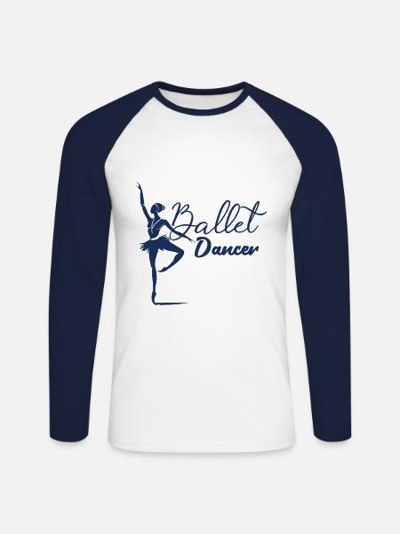 Ballet Ballet Ballet Ballet - Unisex Long Sleeve Baseball T-Shirt - white/navy