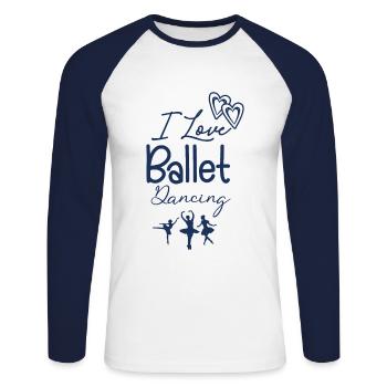Ballet - Unisex Long Sleeve Baseball T-Shirt - white/navy - Front - Nik (191cm)