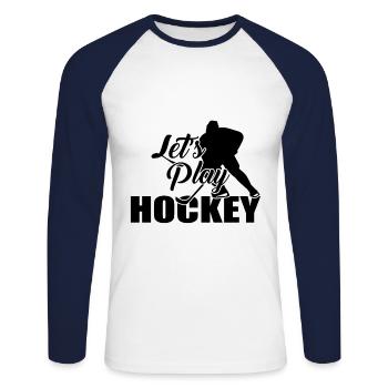 Hockey Hockey Hockey Hockey - T-shirt baseball manches longues Homme - blanc/marine - Devant - Nik (191cm)