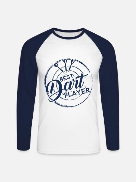 Darten - Unisex Long Sleeve Baseball T-Shirt - white/navy