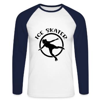 Skating - Unisex Long Sleeve Baseball T-Shirt - white/navy - Front - Nik (191cm)