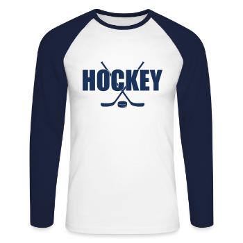 Hockey hockey hockey sur gaz hockey en salle Hockey hockey - T-shirt baseball manches longues Homme - blanc/marine - Devant - Nik (191cm)