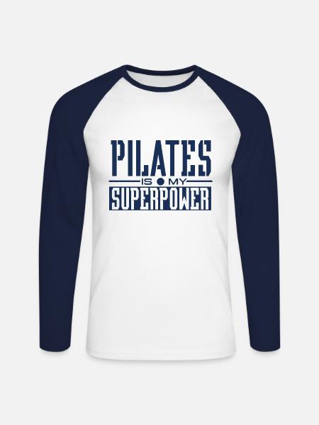 Pilates Trainer - Unisex Long Sleeve Baseball T-Shirt - white/navy