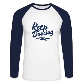 Dancer - Unisex Long Sleeve Baseball T-Shirt - white/navy - Front - Nik (191cm)
