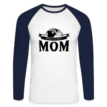 Fête des Mères Fête des Mères Fête des Mères - T-shirt baseball manches longues Homme - blanc/marine - Devant - Nik (191cm)