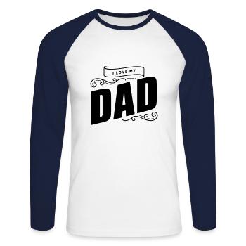 Vatertag Vatertag Vatertag Vatertag - Unisex Baseballshirt langarm - Weiß/Navy - Vorne - Nik (191cm)