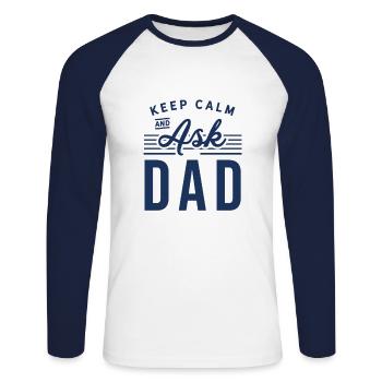 Vatertag Vatertag Vatertag Vatertag - Unisex Baseballshirt langarm - Weiß/Navy - Vorne - Nik (191cm)