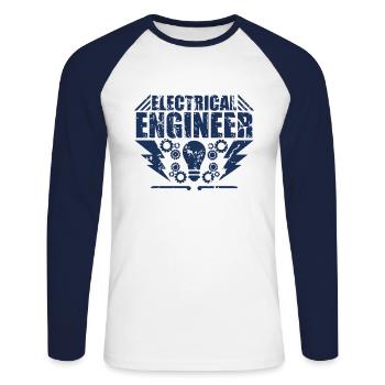 Electrical engineer - Unisex Long Sleeve Baseball T-Shirt - white/navy - Front - Nik (191cm)