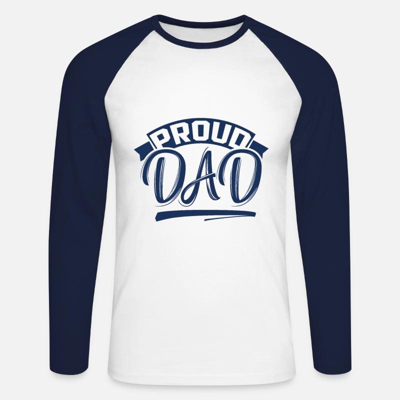 Stolzer Papa - Unisex Baseballshirt langarm - Weiß/Navy