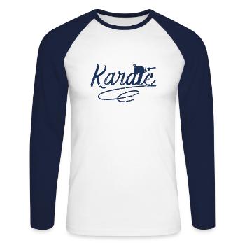 Lutte Karaté Karaté Karaté Combattants de karaté - T-shirt baseball manches longues Homme - blanc/marine - Devant - Nik (191cm)