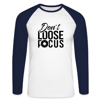 Photographer - Unisex Long Sleeve Baseball T-Shirt - white/navy - Front - Nik (191cm)