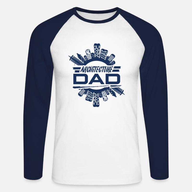 Architecte architecte architecte architecte - T-shirt baseball manches longues Homme - blanc/marine