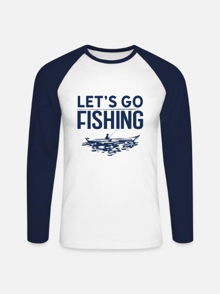 Fish - Unisex Long Sleeve Baseball T-Shirt - white/navy