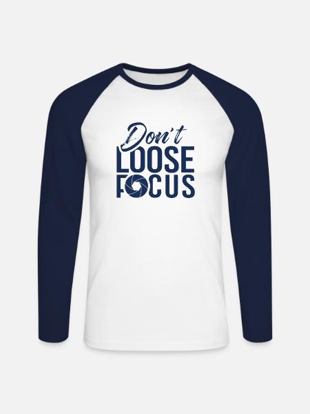 Fotografieren - Unisex Baseballshirt langarm - Weiß/Navy
